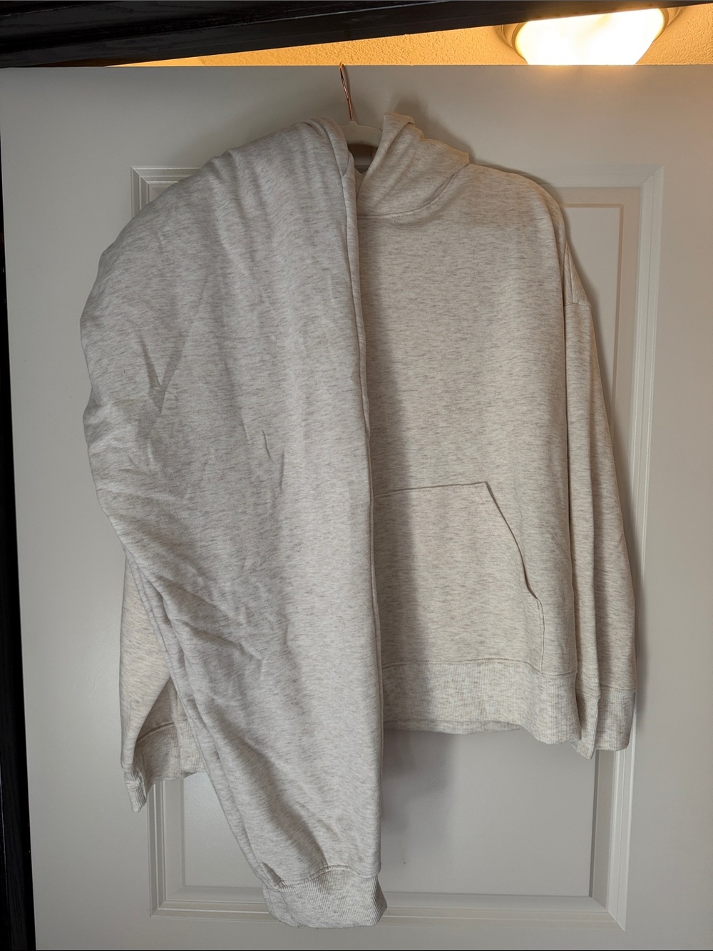 Woman’s Heather Gray Pullover Hoodie and Matching Pants